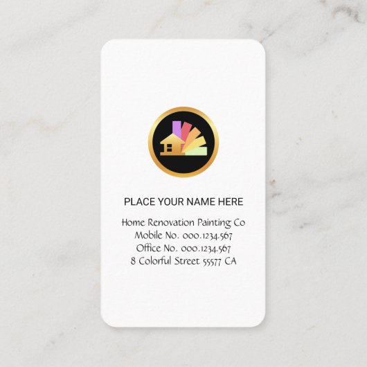 Gold Paint Brush Painting Wall 名刺 (裏面)