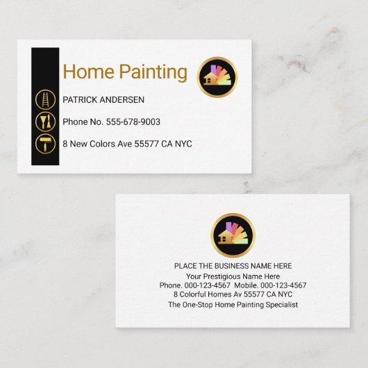 Gold Painting Icons On Vertical Wall 名刺 (正面/裏面)