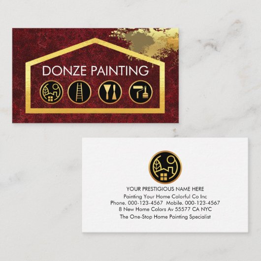 Gold Painting Tools On Building Frame 名刺 (正面/裏面)