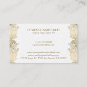 Gold paisley border on white wedding planner 名刺 (裏面)