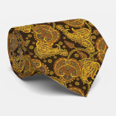 Gold paisley damask floral oriented ethnic patten ネクタイ (ロール)
