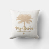 Gold Palm Tree Tropical Merry Christmas クッション (裏面)