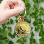 Gold Panda coin キーホルダー (手)