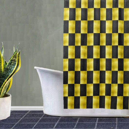 Gold-Paneled-Black-IV シャワーカーテン