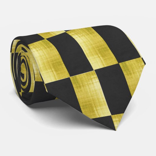 Gold-paneled Black-IV ネクタイ (ロール)