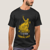 Gold Panning Design Baseball  Sleeve Tシャツ (正面)