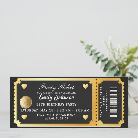 Gold Party Ticket Invitation 招待状 (スタンド正面)
