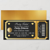 Gold Party Ticket Invitation 招待状 (正面/裏面)