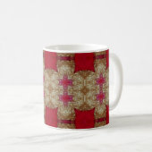 Gold pattern cement wall closeabstract, ancient, a コーヒーマグカップ (正面右)