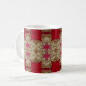 Gold pattern cement wall closeabstract, ancient, a コーヒーマグカップ (正面左)