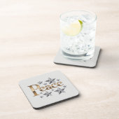 Gold Peace Silver Stars White Coaster コースター (右側)