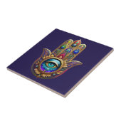 Gold Peacock Colors Hamsa Green Sapphire Third Eye タイル (側面)