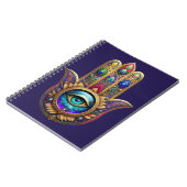 Gold Peacock Colors Hamsa Green Sapphire Third Eye ノートブック (左側)