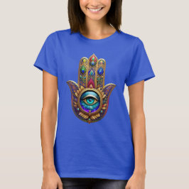 Gold Peacock Colors Hamsa Green Sapphire Third Eye Tシャツ