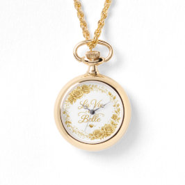 Gold pendant watch "La Vie Belle" with a luxurious 腕時計