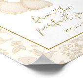Gold Perfect Pear Bridal Shower Favor Sign ポスター (角)