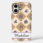 Gold Personalized Girly Checkered Case-Mate iPhoneケース (裏面)