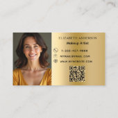 Gold photo business logo QR code loyalty card ロイヤリティカード (裏面)