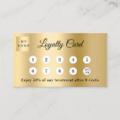 Gold photo business logo QR code loyalty card ロイヤリティカード (正面)
