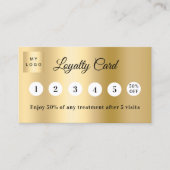 Gold photo business logo QR code loyalty card ロイヤリティカード (正面)