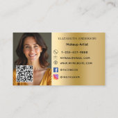 Gold photo business QR code loyalty card ロイヤリティカード (裏面)