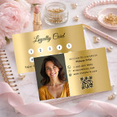 Gold photo QR code business loyalty card ロイヤリティカード