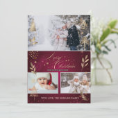 Gold Pine Tree Merry Christmas Photo Announcement 案内状 (スタンド正面)