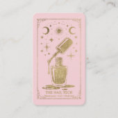 Gold Pink Celestial Tarot Nail artist QR Code 名刺 (正面)