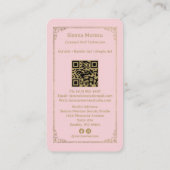 Gold Pink Celestial Tarot Nail artist QR Code 名刺 (裏面)