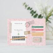 Gold Pink Christmas Pattern Ticket Gift Voucher (スタンド正面)