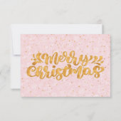 Gold Pink Christmas Pattern Ticket Gift Voucher (裏面)
