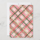 Gold & pink Christmas plaid flat Holiday Card シーズンカード (裏面)