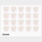 Gold Pink Confetti Graduation 2026 Square Sticker スクエアシール (シート)