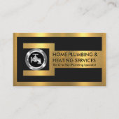 Gold Pipe Wrench On Silver Steel Faucet Nut 名刺 (正面)