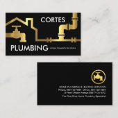 Gold Pipes Building Frame Plumber Service 名刺 (正面/裏面)