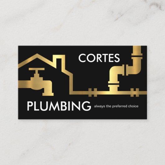Gold Pipes Building Frame Plumber Service 名刺 (正面)