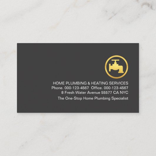 Gold Pipes Building Frame Plumber Service 名刺 (裏面)