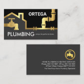 Gold Pipes Building Frame Plumber Service 名刺 (正面/裏面)