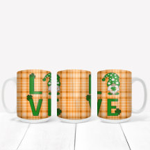 Gold Plaid St Patrick's Day LOVE Gnome Shamrock