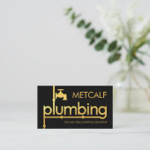 Gold Plumber Plumbing Pipeline Signage 名刺 (スタンド正面)
