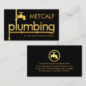 Gold Plumber Plumbing Pipeline Signage 名刺 (正面/裏面)