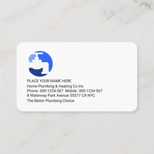 Gold Plumbing Heating Home Frame 名刺 (裏面)