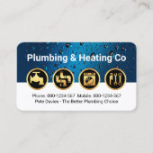 Gold Plumbing Icons on Waterdrop Layer 名刺 (正面)
