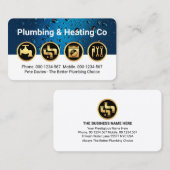 Gold Plumbing Icons on Waterdrop Layer 名刺 (正面/裏面)