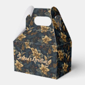Gold Poinsettia & Blue Pine Pattern フェイバーボックス (正面サイド)
