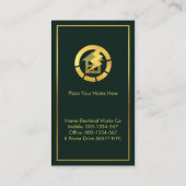 Gold Power Lightning On Stunning Green Borders 名刺 (裏面)