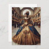Gold Princess Steampunk Victorian Industrial ポストカード (正面/裏面)