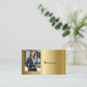Gold Professional Real Estate Agent Photo QR Code 名刺 (スタンド正面)