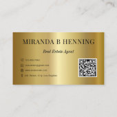 Gold Professional Real Estate Agent Photo QR Code 名刺 (裏面)