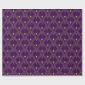 Gold & Purple Art-Deco Seamless Pattern 3 ラッピングペーパー (フラット)